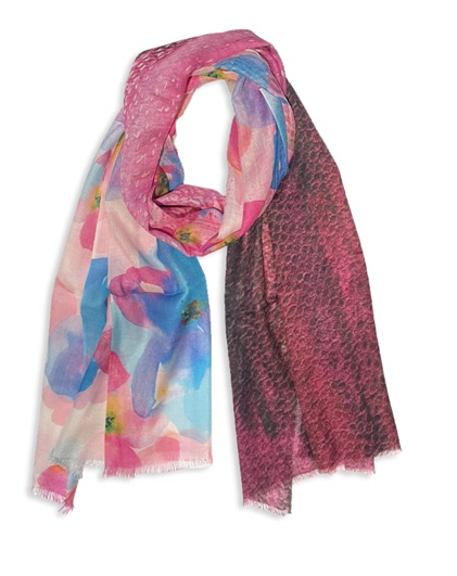 ●	Pink Floral Scarf